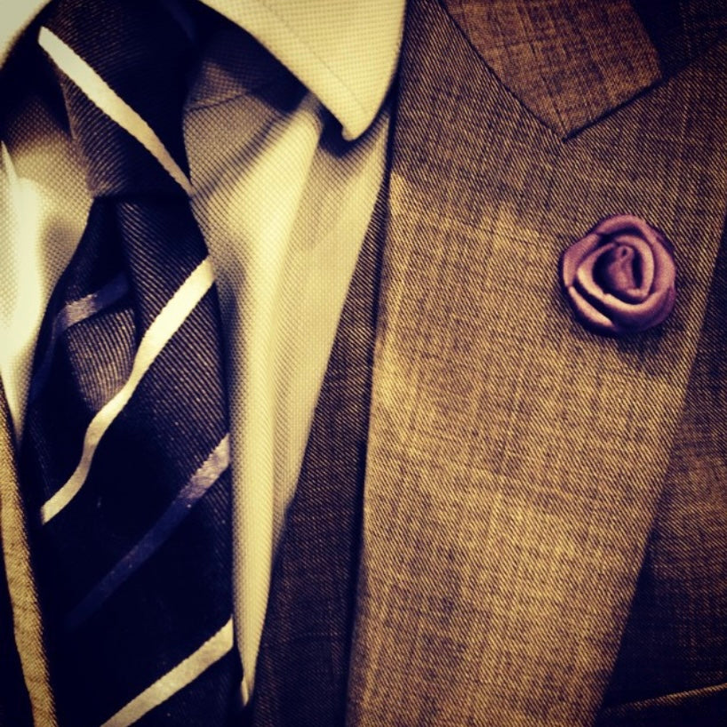 Handmade in Tokyo premium Japanese silk rose pin Lapel birthday men's gift